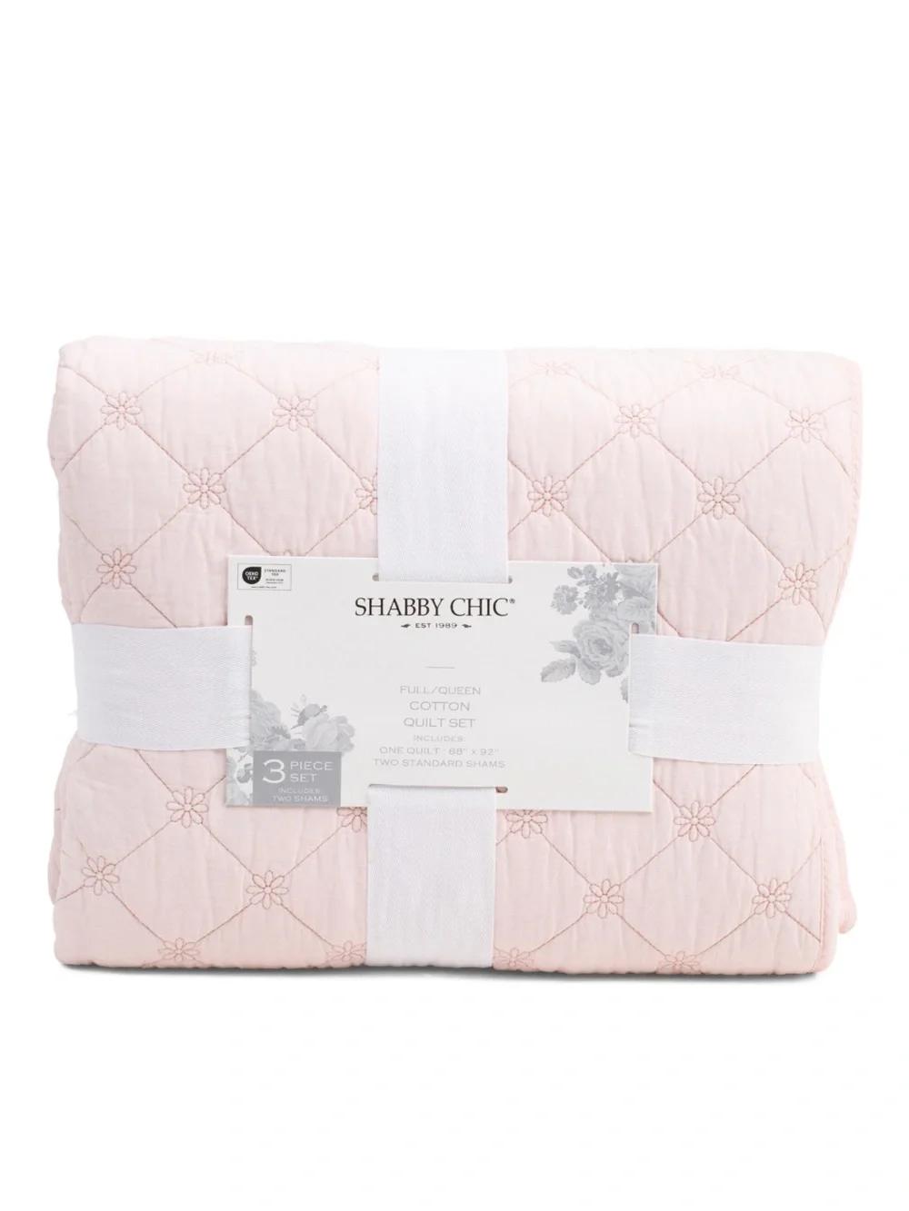 🎉LAST PIECE🎉Shabby Chic Light Pink Quilted Cotton Quilt Set